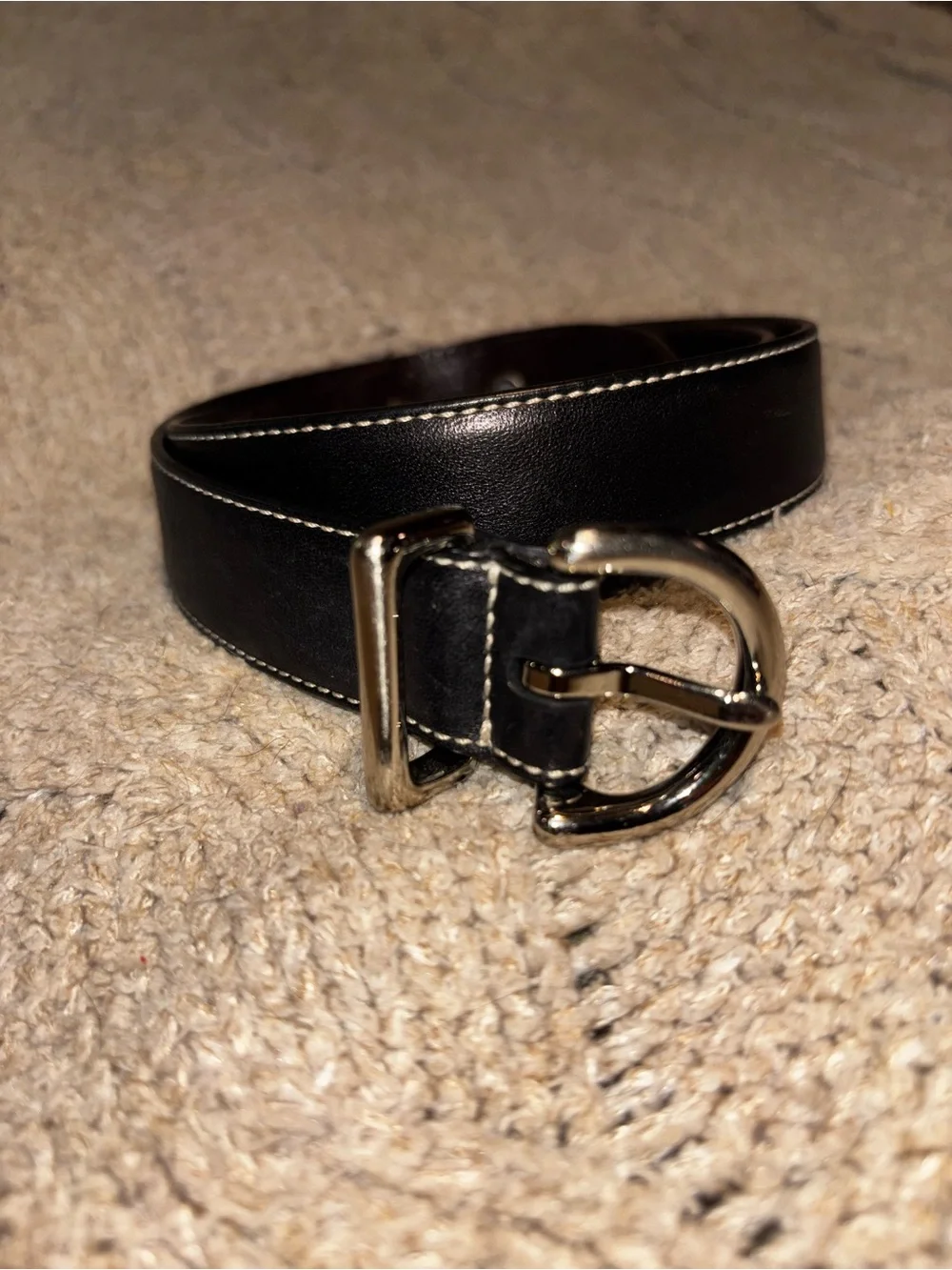 Coach | Accessories | Coach Black Leather Belt Silver Dring  display picture 1